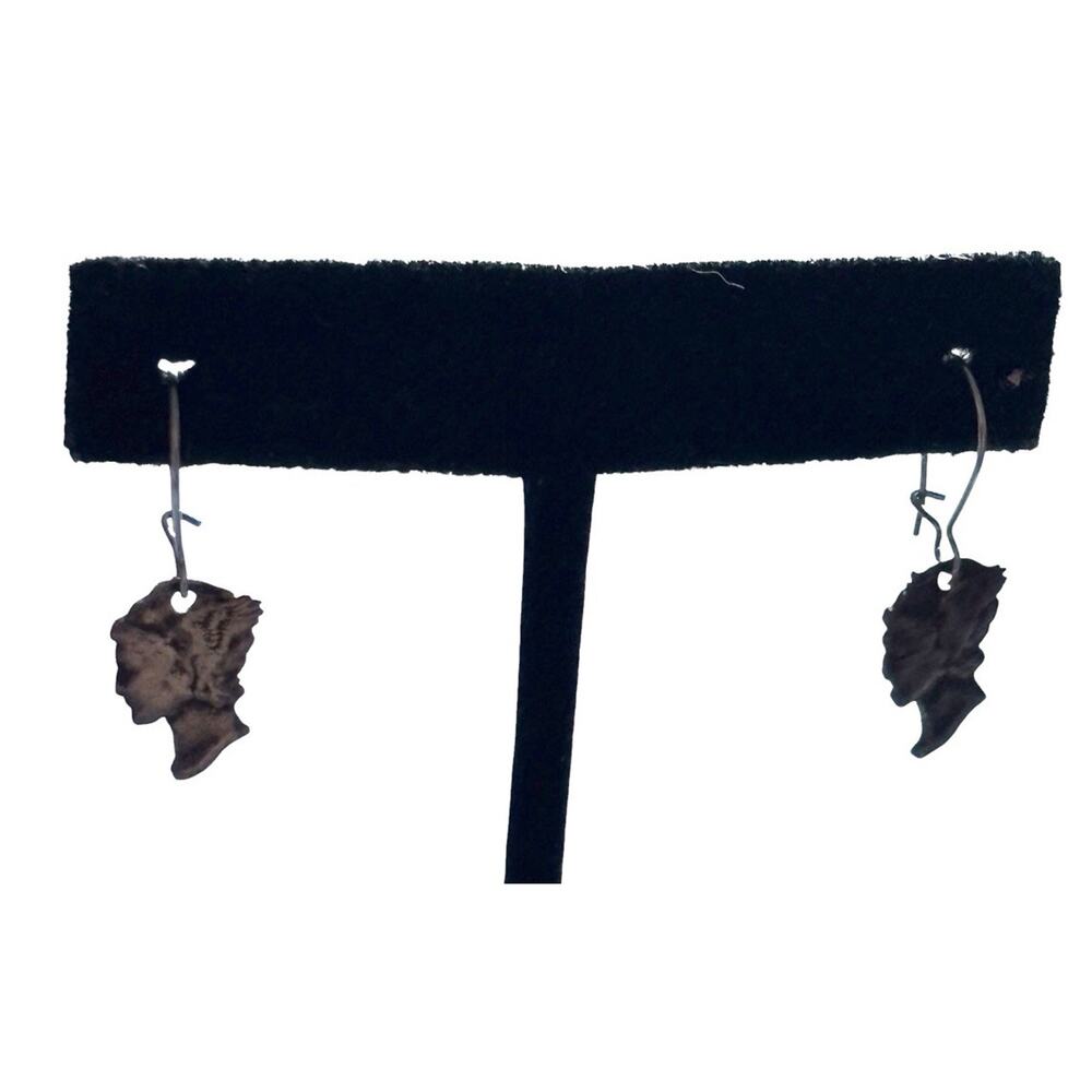 90% Silver Mercury 1942 Dimes Cut Out Head & Liberty Dangle Earrings vintage - Picture 6 of 6